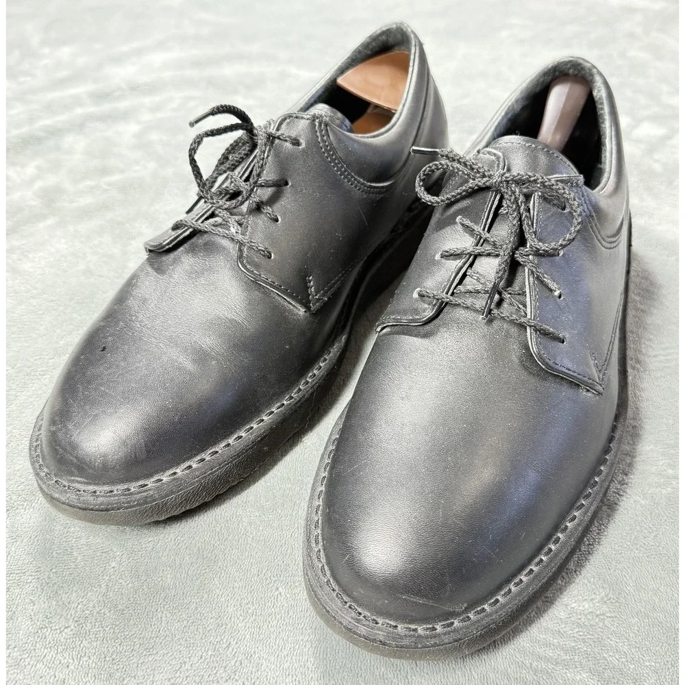 Eva-Tech Footonic II Shoes Mens Size‎ 9.5 E Black Leather Casual Work Comfort